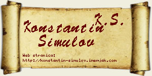 Konstantin Simulov vizit kartica